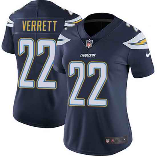 Nike Chargers #22 Jason Verrett Navy Blue Team Color Womens Stitched NFL Vapor Untouchable Limited Jersey